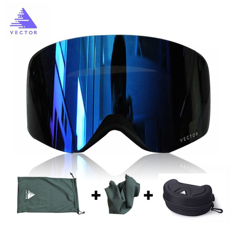 OTG esquí Snowboard gafas de los hombres y las mujeres esquí máscara con gafas UV 400 protección contra la nieve por gafas adultos doble anti-niebla cilíndrica ► Foto 1/6