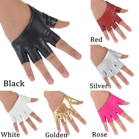 Guantes de cuero de PU sin dedos para mujer y hombre, manoplas de baile en barra, a la moda, Envío Gratis ► Foto 1/6