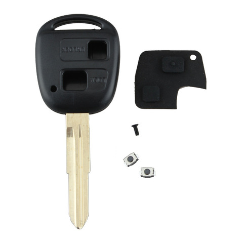 Kit de reparación de 2 botones para llave remota carcasa de goma para llave de coche Toyota Yaris, cubierta de carcasa con hoja sin cortar ► Foto 1/3
