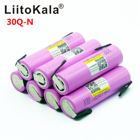 2022 Litokala 18650 Original 3000mah batería de la batería INR18650 30Q-N 20A de descarga de batería Li-ion recargable de + de níquel de DIY ► Foto 1/5