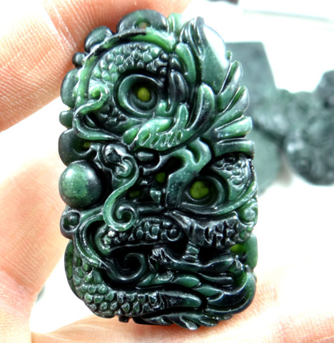 Colgante de cuarzo turquesas con piedra natural, amuleto de dragón tallado a mano, accesorios para joyería diy ► Foto 1/3