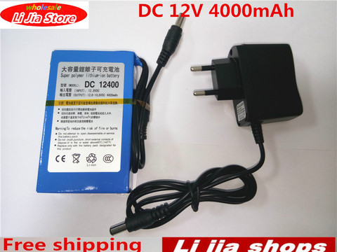 Batería recargable portátil de iones de litio, Super D C, 12V, CC, 4000mAh, con cargador ► Foto 1/5