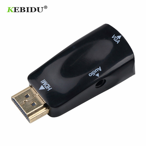 Kebidu adaptador de HDMI a VGA convertidor Cable soporte macho a hembra HD 1080P HDTV adaptador para ordenador portátil al por mayor ► Foto 1/6