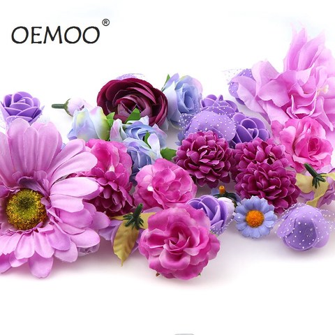 Cabezas de seda de flores artificiales de varios tamaños, cabezal de flores para boda, decoraciones DIY, 50 Uds. ► Foto 1/6
