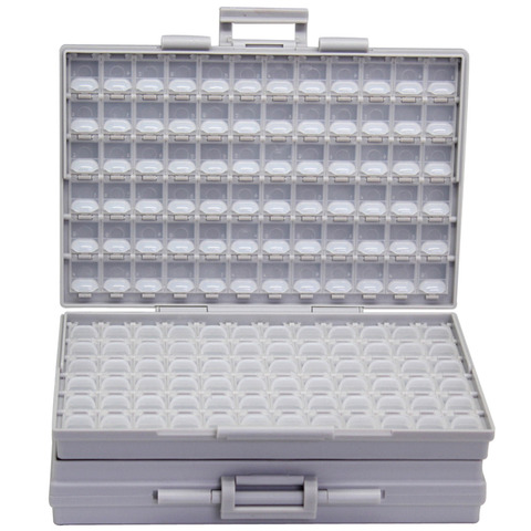 AideTek BOXALL-soporte para caja de herramientas de plástico, SMD SMT 1206 0805 0603 0402, componentes electrónicos, cuentas, Cajas de almacenamiento y organizadores, 2 cajas ► Foto 1/6