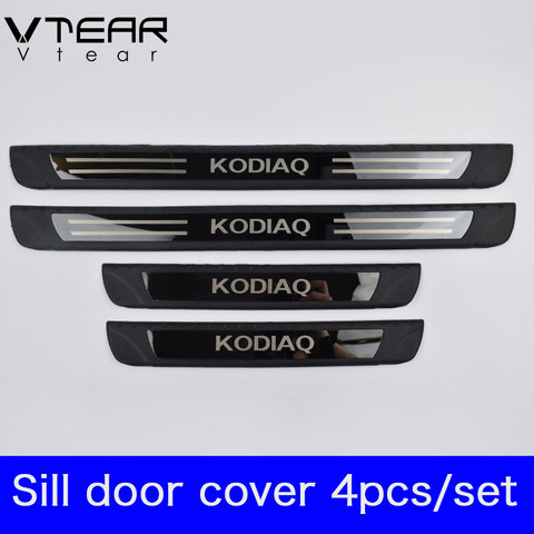 Vtear-cubierta de alféizar de puerta para coche accesorio para Skoda Kodiaq, placa antidesgaste, umbral de pedal, desgaste exterior, estilismo para coche, 2022 ► Foto 1/6