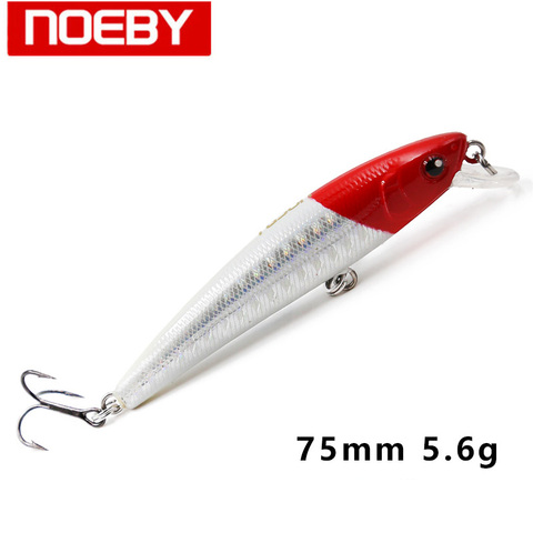 NOEBY Minnow-señuelo de pesca de plástico Wobbler, cebos duros flotantes, Swimbaits, Artificial, 75mm, 5,6g, equipo de pesca NBL9120 ► Foto 1/1