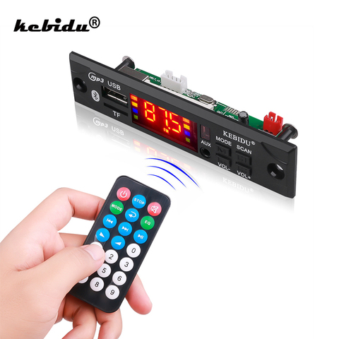 Kebidu-placa decodificadora inalámbrica por Bluetooth, módulo MP3 WMA WAV AUX 3,5 MM, reproductor de Audio MP3, USB, TF, decodificador FM con mando a distancia ► Foto 1/6