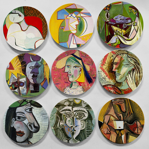 Picasso-platos de pintura abstracta al óleo, colgante decorativo de pared, Bandejas para servir platos, platos de cerámica artísticos decorativos para el hogar ► Foto 1/1