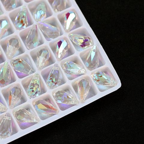 ZHUBI-gotitas de cristal facetadas para colgantes, 5x10/7x14/10x18/12x22mm, cuentas de vidrio AB para fabricación de joyas DIY, venta al por mayor ► Foto 1/6