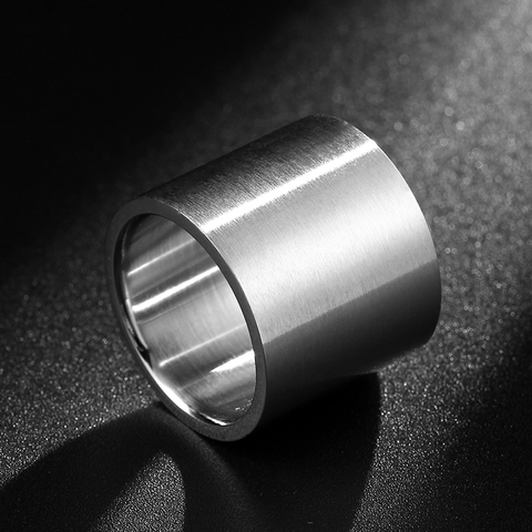 Anillo de titanio Color plateado opaco para hombres, anillo personalizado con foto personalizada, grabado, 18mm ► Foto 1/6