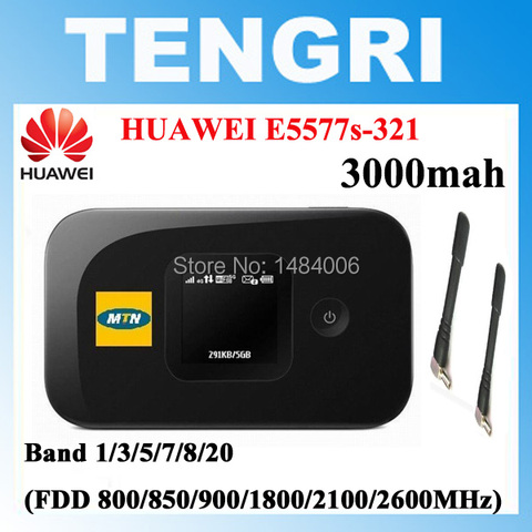 HUAWEI-E5577s-321 E5577 libre con 2 uds., antena 4G LTE Cat4, 3000 mah, punto de acceso móvil, enrutador inalámbrico, mifi de bolsillo ► Foto 1/6