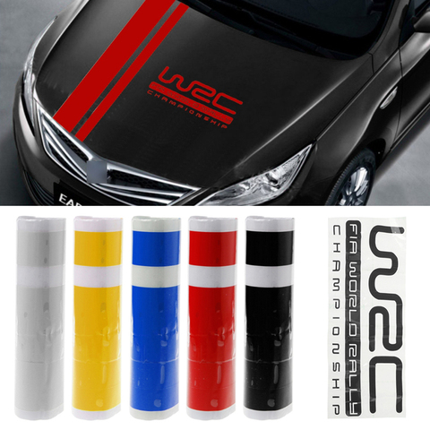 Mayitr 1 pc 110*15 cm W-RC Stripe Racing Sports Sticker 4 colores gráfico coche cubierta vinilo calcomanía para piezas exteriores de automóviles ► Foto 1/6