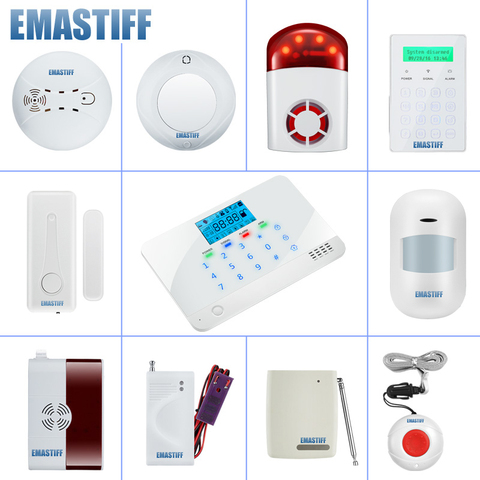 La mayoría de los accesorios de seguridad completos para la familia del hogar sistema de alarma GSM PSTN nuevo sensor de Gas de humo de sirena inalámbrico ► Foto 1/6
