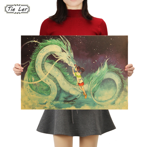 TIE LER famoso Hayao Miyazaki Anime película Spirited Away Kraft papel póster decorativo pintura pared pegatinas ► Foto 1/6