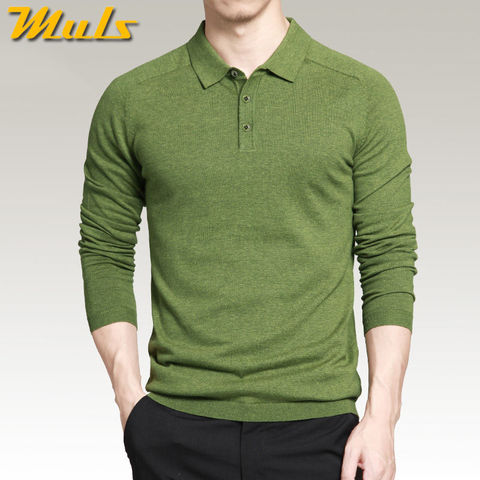 8 colores mens Polo suéter estilo simple algodón de punto de manga larga jerseys tamaño grande 3XL 4XL primavera otoño Muls marca MS16005 ► Foto 1/6