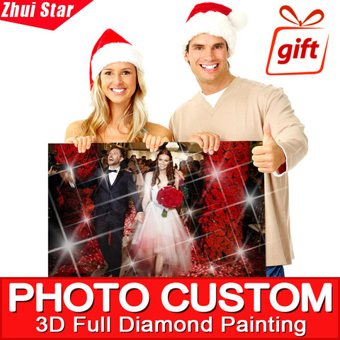 Pintura de diamante 5D DIY, personalizada, privada ¡Personalización de foto! Hacer tu propia pintura de diamante 3D, bordado completo de diamantes de imitación ► Foto 1/6
