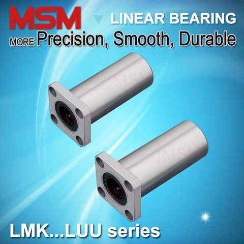 MSM-Rodamientos lineales de brida cuadrada de tipo largo, accesorio apto para serie lMK6LUU, LMK8LUU, LMK10LUU, LMK12LUU, LMK16LUU, LMK20LUU, LMK25LUU y LMK30LUU, bujes de eje mm, 4 unidades ► Foto 1/4