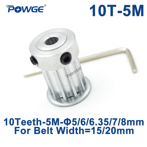 POWGE-polea síncrona con 10 dientes HTD, 5M, 5/6/6, 35/7/8mm de ancho, 15/20mm, correas de sincronización HTD5M, polea de rueda de engranaje, 10 dientes, 10 T ► Foto 1/6