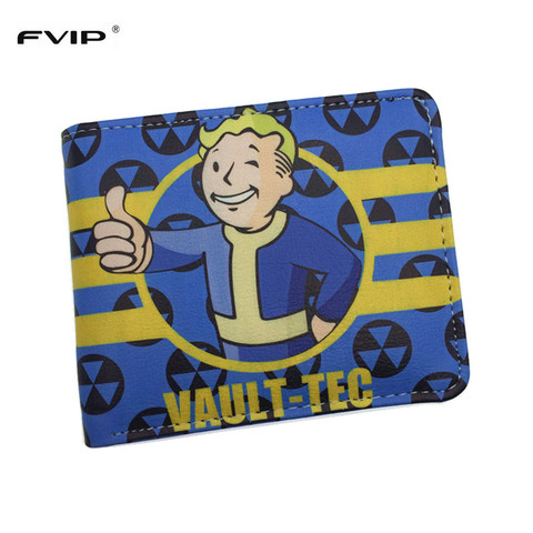 Fvip nueva llegada juego Fallout carpeta Vault TEC fresco diseño de dibujos animados Carteras dólar precio ► Foto 1/3