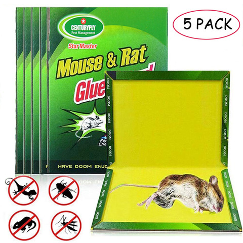 5 piezas de tablero de ratón de ratones pegajosos trampa de pegamento de rata de roedor de alta eficacia Bugs Catcher Control de Plagas rechazar no- tóxico respetuoso del medio ambiente ► Foto 1/6