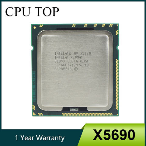Intel-Procesador Intel Xeon X5690 3.46GHz 6.4 GT/s 12MB 6 Core 1333 MHz, CPU, Central Processing Unit, componente para ordenador, PC, SLBVX ► Foto 1/3