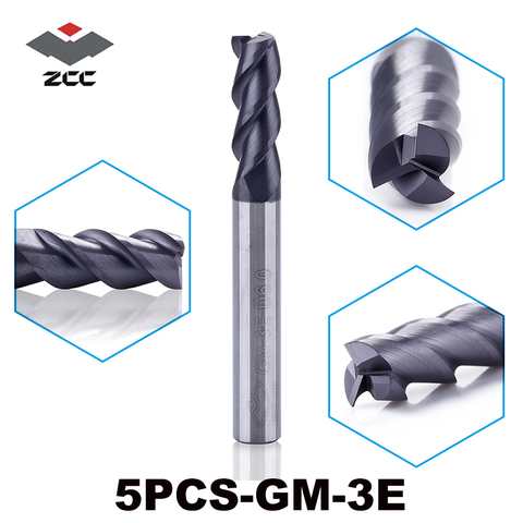 5 unids/lote GM-3E D1.0-D6.0 router de madera cnc bits de TiAIN, recubierto de carburo sólido 3 flauta 1-6mm final molino fresadora cnc de acero ► Foto 1/1