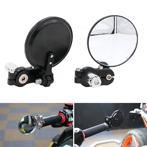 1 par de aluminio bicicleta retrovisor ajustable Moto bicicleta modificada espejo del manillar del retrovisor para motocicleta lado espejos RR7268 ► Foto 1/6