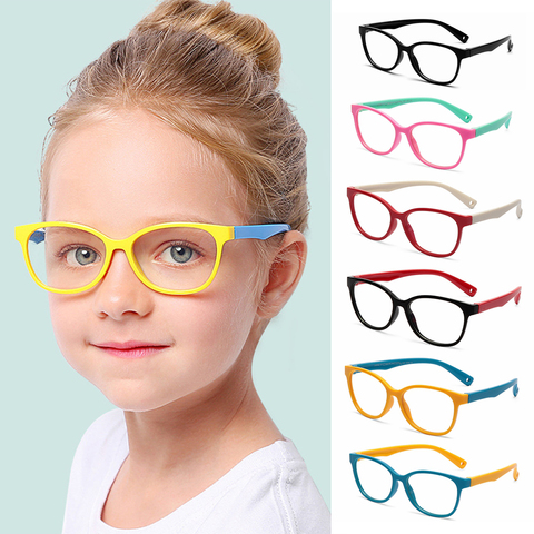 Nueva montura de gafas de niño Anti-blue Rays gafas Marco de silicona suave niños Flexible protección de la computadora gafas ► Foto 1/6
