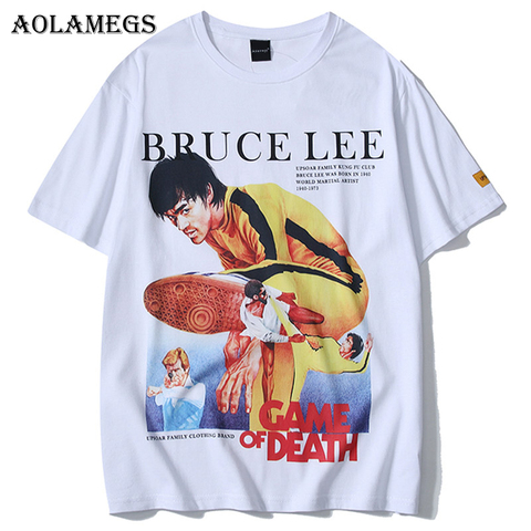 Aolamegs T camisa de los hombres kungfú chino impreso camisetas de los hombres Camiseta de manga corta de moda de calle camisetas ropa informal estilo Hip Hop ► Foto 1/6