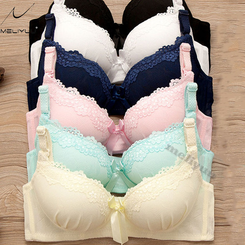 Moda chica adolescente Sujetador Push Up acolchado encaje Bralette arco alambre gratis sujetador ropa interior Sexy Lencería BH ► Foto 1/6