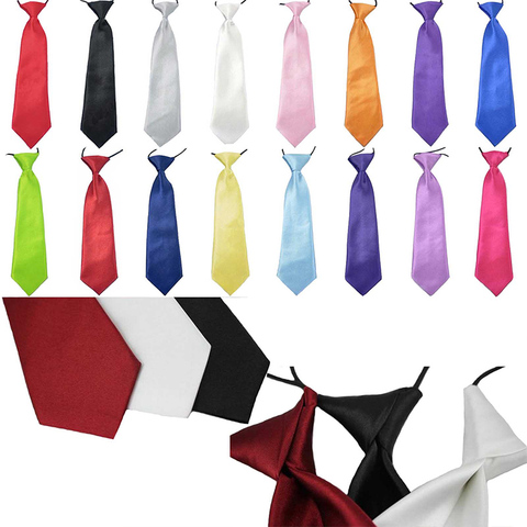 Corbata elástica de color sólido para niños y bebés, corbata a la moda para escuela y bodas ► Foto 1/6