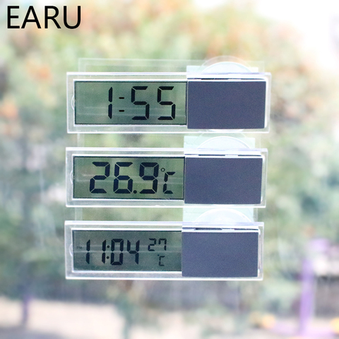 Mini estación meteorológica termómetro Digital para coche termostato temporizador reloj instrumentos de temperatura Sensor de pared medidor pantalla LCD ► Foto 1/6