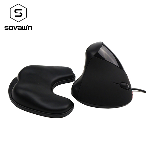 Sovawin-ratón óptico de mano derecha con cable USB para ordenador, PC, ergonómico, con espuma de memoria, suave a la muñeca ► Foto 1/6