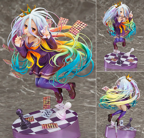 Sin juego No Life 3 1/8 figura pintada Siro sexy Girl Shiro Poker ajedrez garaje Kit Brinquedos Anime figura de acción juguetes 20 cm ► Foto 1/1