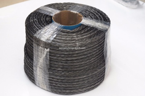 Cuerda sintética de 12 hebras, Cable de cabrestante ATV, Cable de cabrestante Kevlar de 12 trenzado, cuerda todoterreno, cuerda de Plasma, color gris, 10mm x 100m ► Foto 1/1