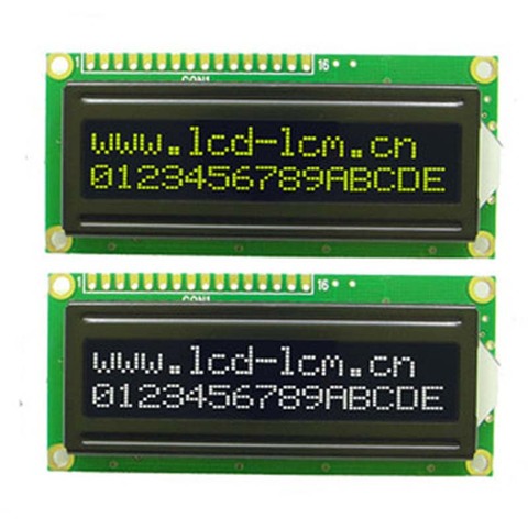 5 V 1602A pantalla de matriz de puntos módulo LCD color amarillo módulo negro retroiluminación puerto paralelo LCD1602 ► Foto 1/4