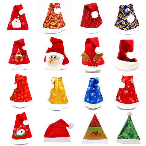 Sombrero de Navidad de Papá Noel para adultos y niños, ciervo nieve, estrella, Feliz Navidad, multicolor, suministro de accesorios de Navidad ► Foto 1/6