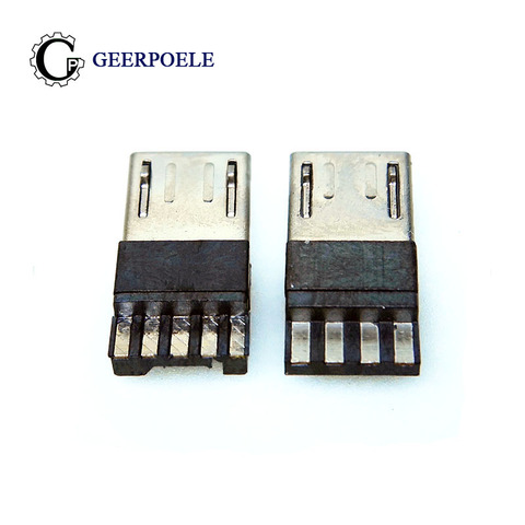 Conector Micro USB de 4 pines/5 pines, conector macho, terminal de enchufe trasero para Samsung, Huawei, DIY, 20 unids/lote ► Foto 1/3