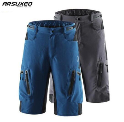 Pantalones cortos de ciclismo ARSUXEO para hombre Pantalones cortos para bicicleta de montaña MTB DH pantalones cortos transpirables holgados para deportes al aire libre ► Foto 1/6