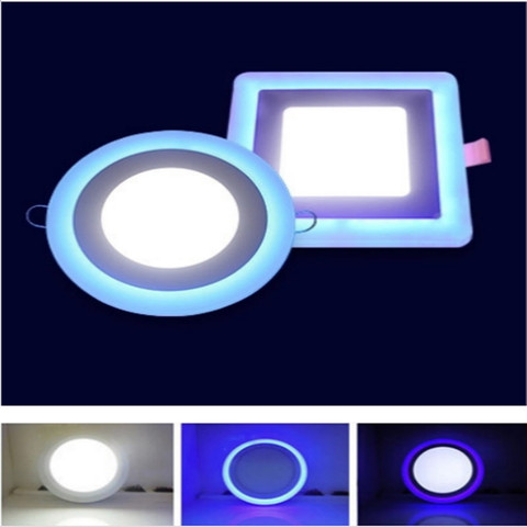 Nuevo LED Panel Downlight 6W 9W 16W 3 modelo de lámpara LED Panel luz doble Color LED techo empotrado luces lámpara de interiores ► Foto 1/6