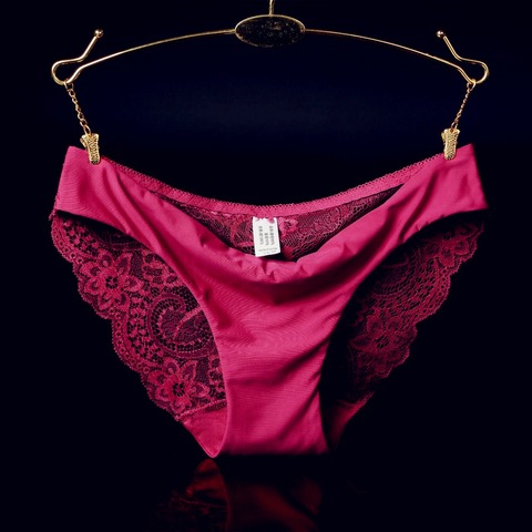 Braga sexi con encaje para mujer, ropa interior de algodón de cintura baja, Sexy, transparente, novedad ► Foto 1/6