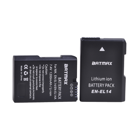 Batmax EN-EL14 EN-EL14A EL14 de reemplazo de batería de la cámara para Nikon D3100 D3200 D3300 D3400 D5600 D5100 D5200 P7000 P7800 ► Foto 1/4