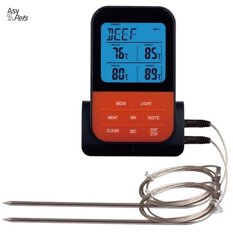 Termómetro de barbacoa impermeable inalámbrico AsyPets termómetro Digital para cocinar carne horno parrilla con función de temporizador-30 ► Foto 1/6