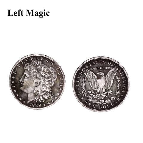 1 Uds acero Dólar Morgan (3,8 cm de diámetro) trucos de magia puede ser absorbido accesorios accesorio utilizado en/desapareciendo moneda Magie B1001 ► Foto 1/6