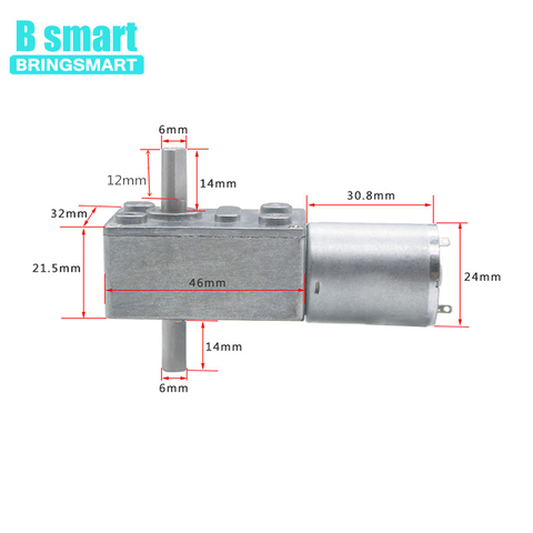 12 V voltios DC gusano orientada de doble eje Motor 6 V de salida Dual del eje reductor motores 24 V DC invertido reducción de auto-bloqueo JGY370 ► Foto 1/6