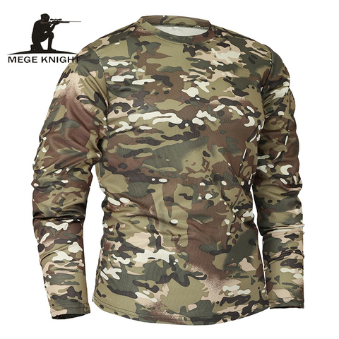 Ropa de marca Mege, nueva camiseta de camuflaje táctica de manga larga de otoño y primavera para hombre, camisa masculina de secado rápido, camisa militar del ejército ► Foto 1/6