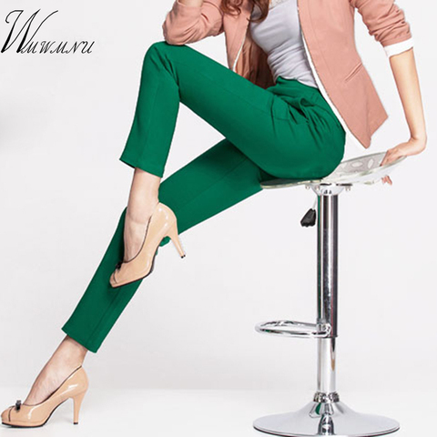 2022 las nuevas mujeres casuales OL Oficina lápiz pantalones de las niñas lindo color 12 Slim pantalones de moda de pantalones vaqueros lápiz ► Foto 1/6