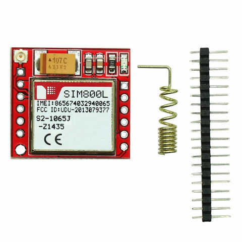 Mini módulo SIM800L GPRS GSM, tarjeta MicroSIM Core, tablero inalámbrico de cuatro bandas, puerto de serie TTL con antena para Arduino ► Foto 1/3