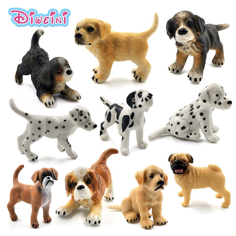 Figuras de simulación de granja de perros pequeños, figurita decorativa para el hogar, accesorios de regalo para niños ► Foto 1/6